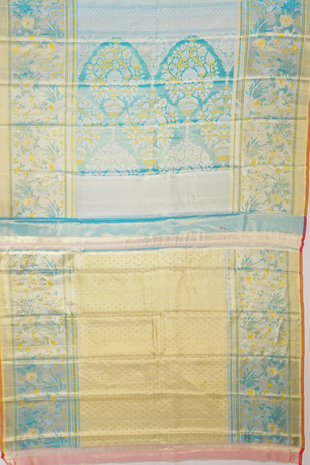 Taranga Kanchi Silk Tissue Brocade Yellow Saree