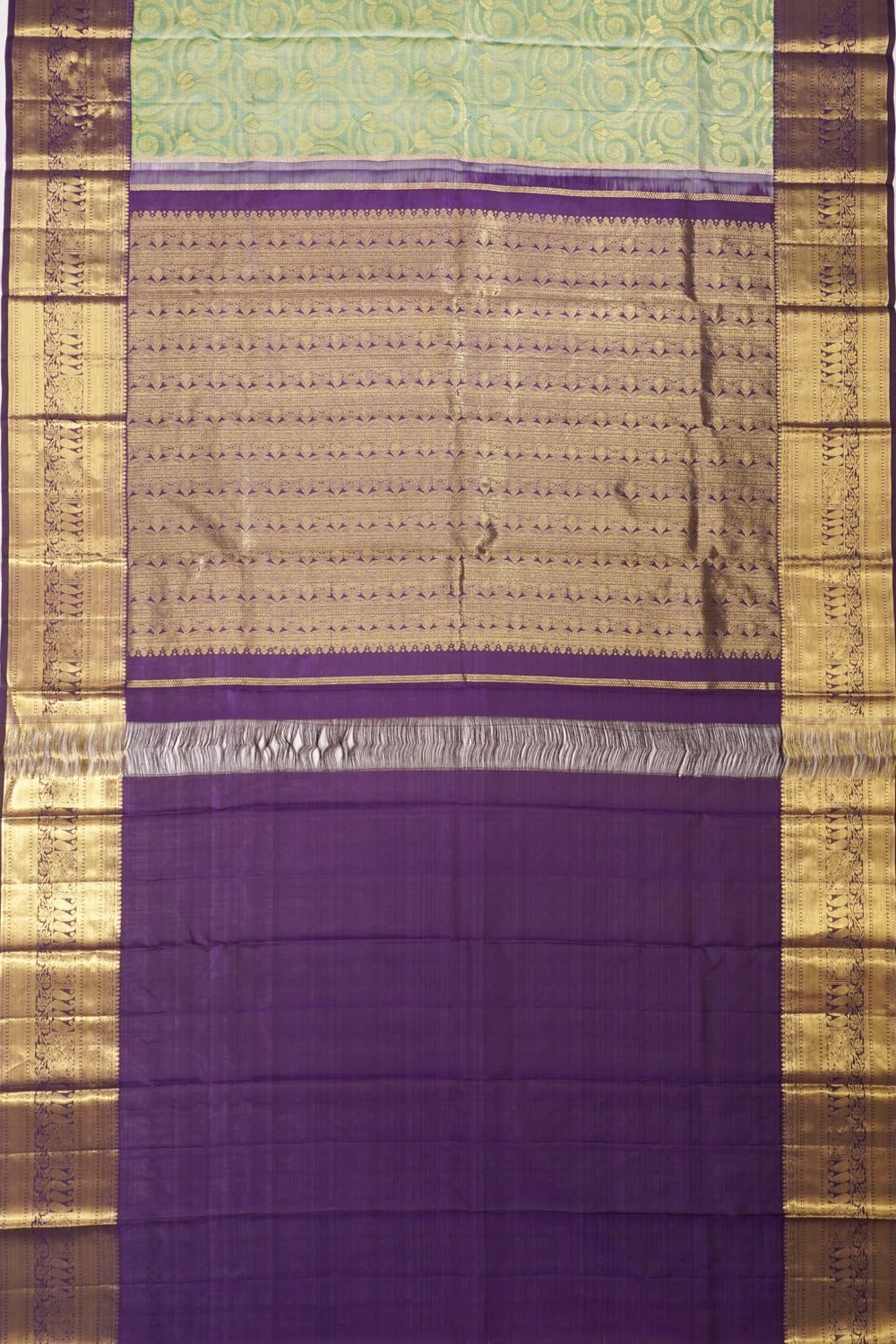 Taranga Kanchi Silk Brocade Pastel Green Saree