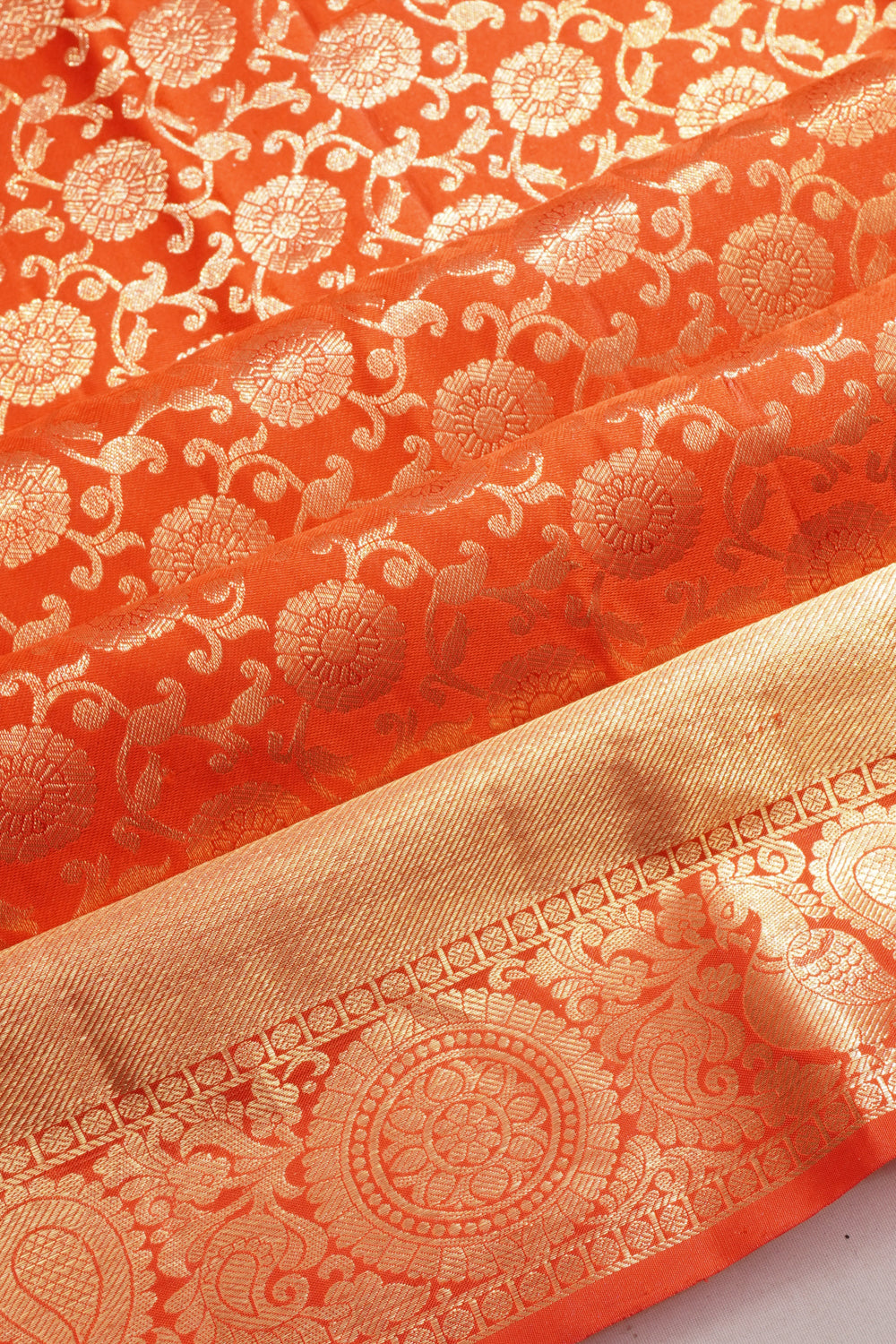 Taranga Kanchi Silk Brocade Red Saree