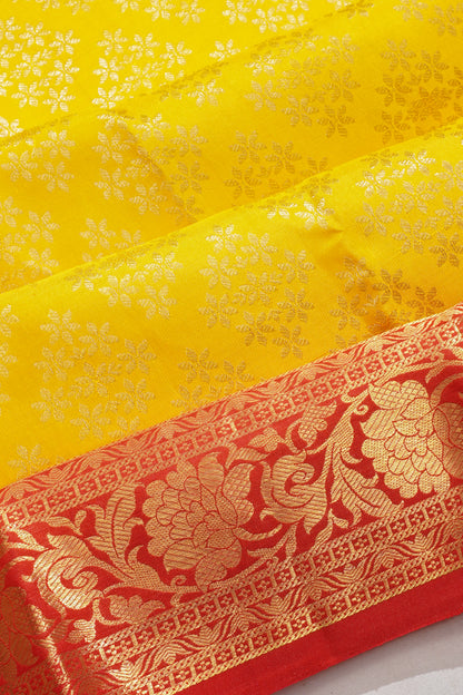 Taranga Kanchi Silk Brocade Yellow Saree