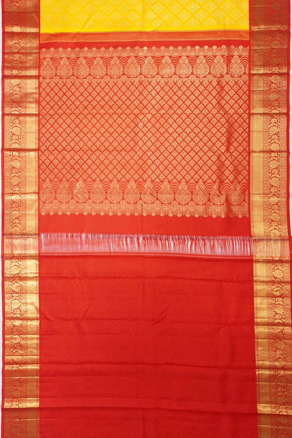 Taranga Kanchi Silk Brocade Yellow Saree
