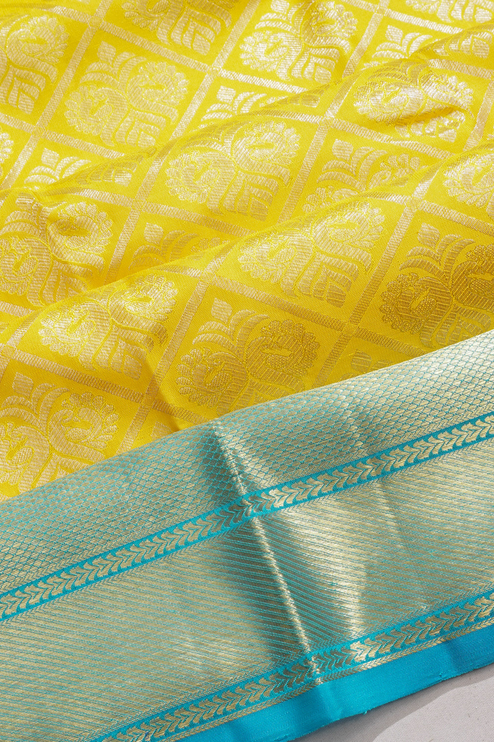 Taranga Kanchi Silk Brocade Yellow Saree