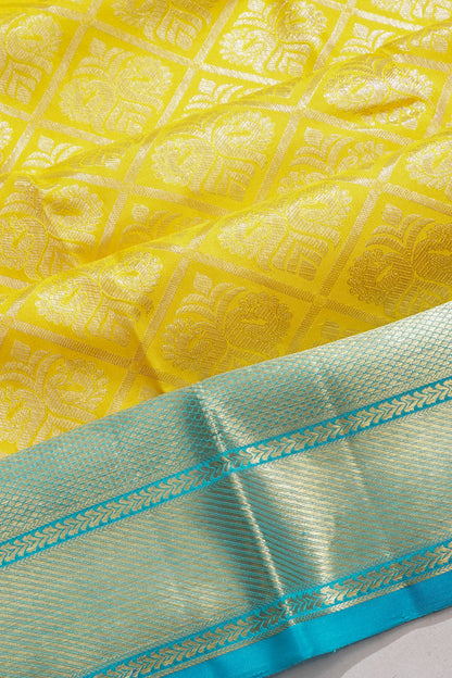 Taranga Kanchi Silk Brocade Yellow Saree