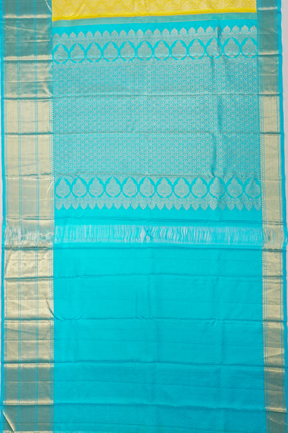 Taranga Kanchi Silk Brocade Yellow Saree