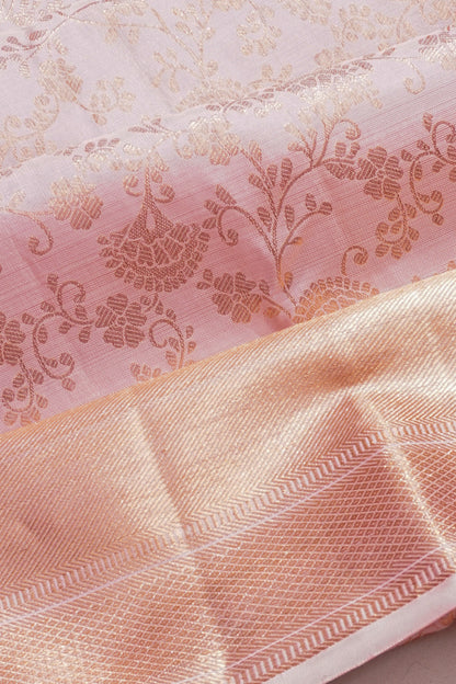 Taranga Kanchi Silk Brocade Peach Saree