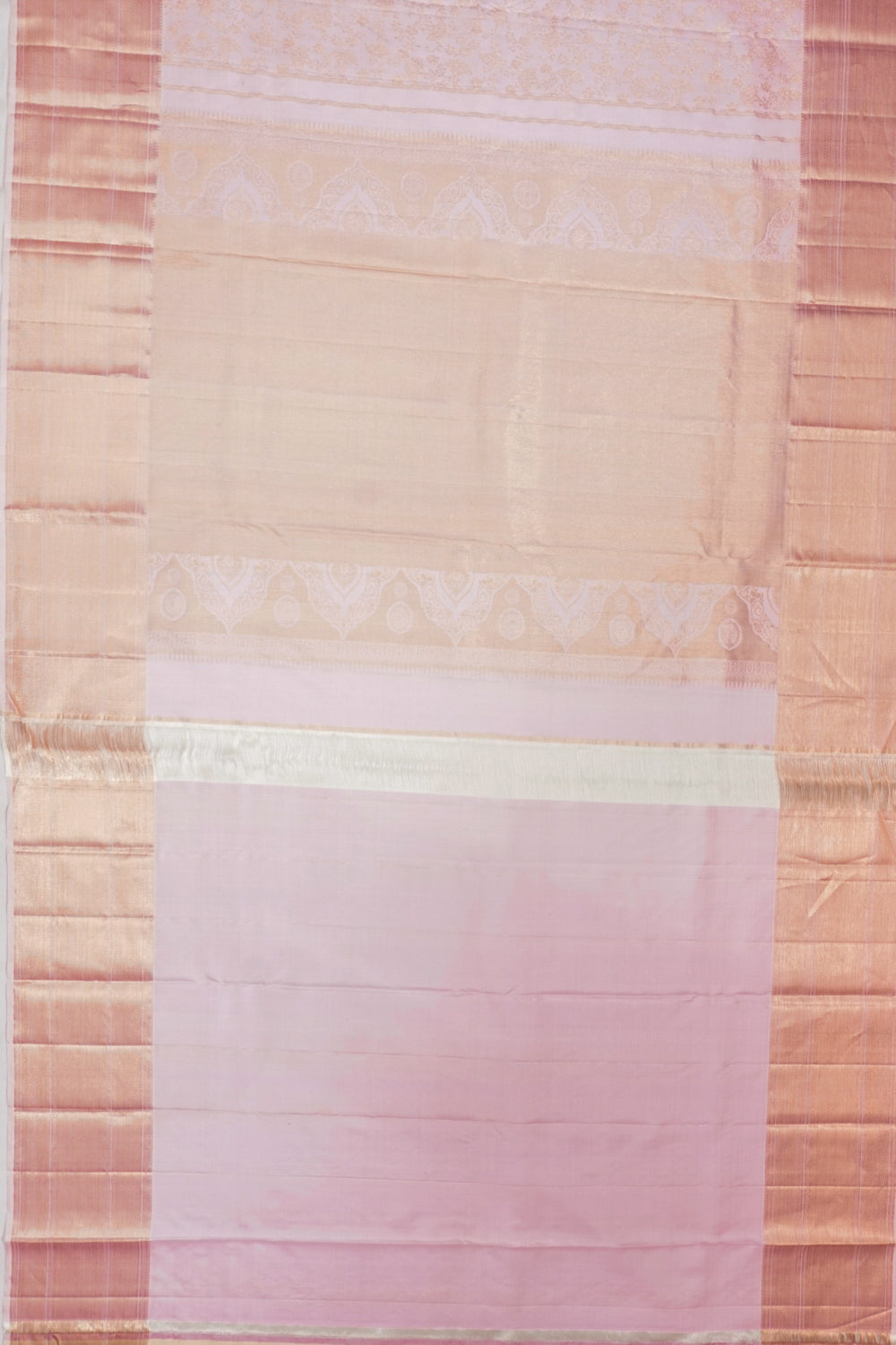 Taranga Kanchi Silk Brocade Peach Saree