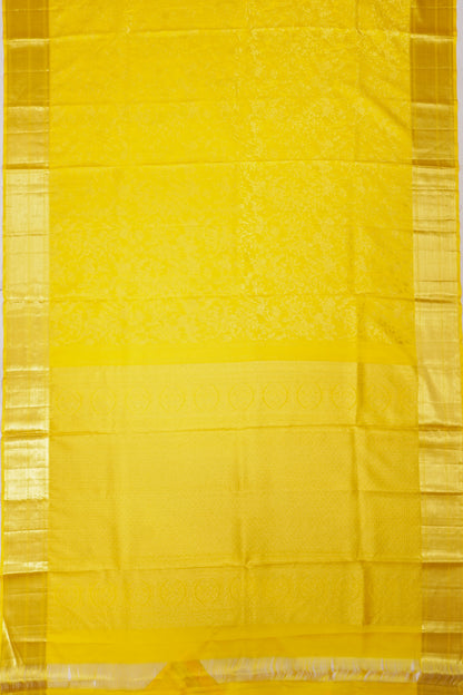 Taranga Kanchi Silk Brocade Lemon Yellow Saree