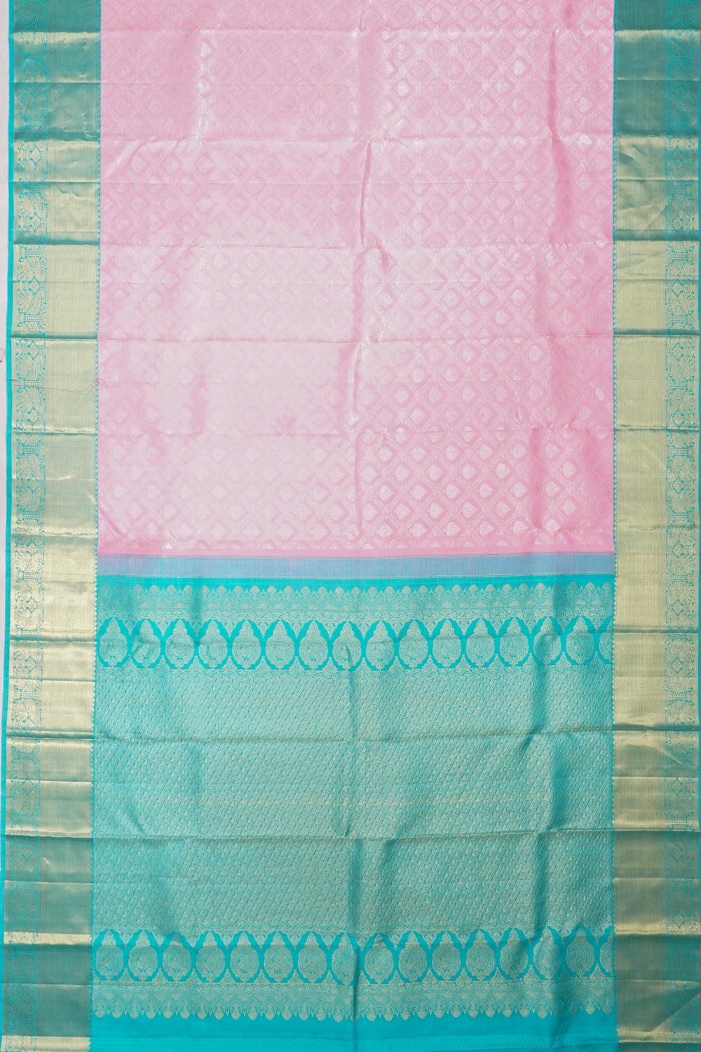 Taranga Kanchi Silk Brocade Pastel Pink Saree
