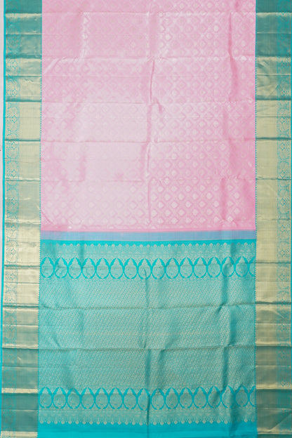 Taranga Kanchi Silk Brocade Pastel Pink Saree