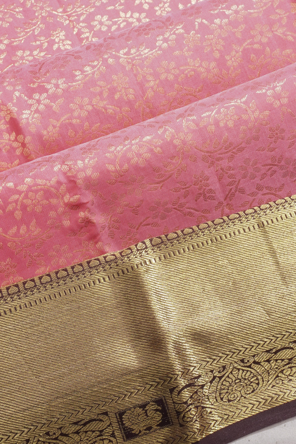 Taranga Kanchi Silk Brocade Pastel Pink Saree