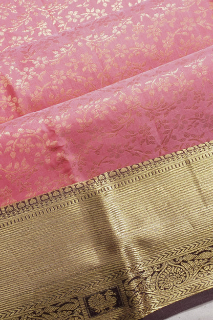 Taranga Kanchi Silk Brocade Pastel Pink Saree