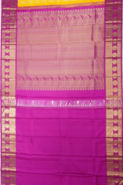 Taranga Kanchi Silk Brocade Yellow Saree