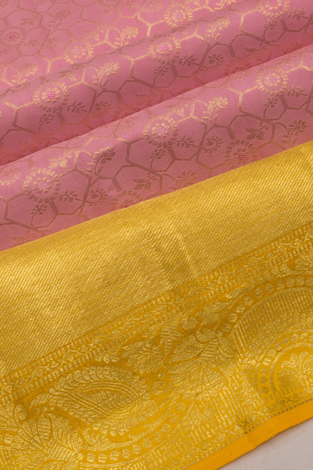 Taranga Kanchi Silk Brocade Baby Pink Saree