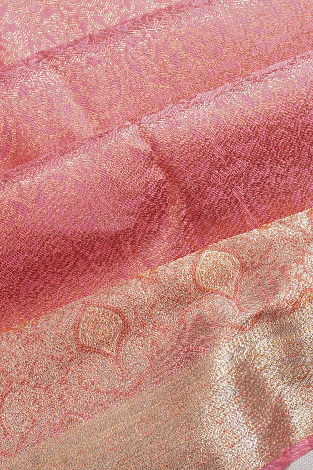 Taranga Kanchi Silk Brocade Pink Saree