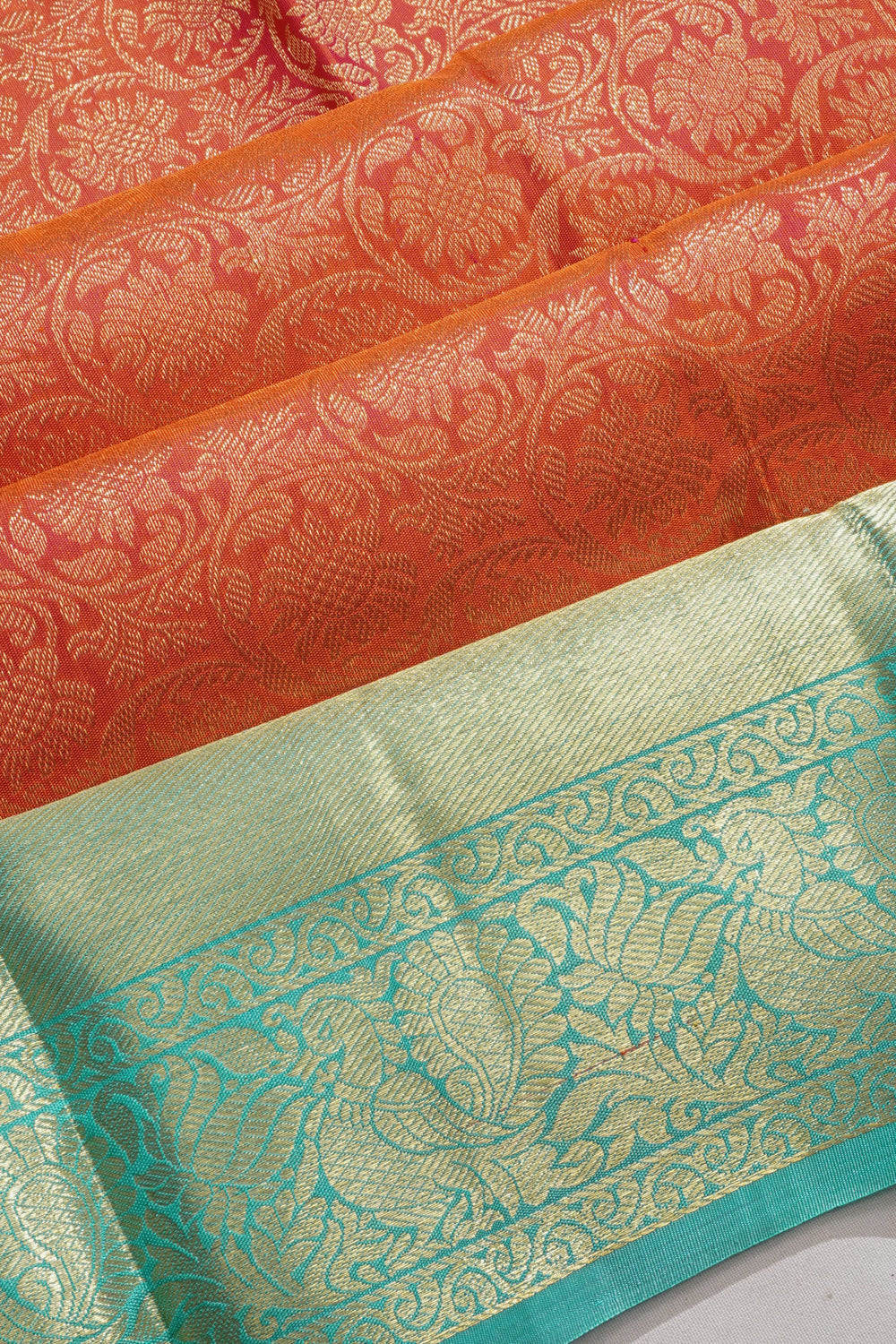 Taranga Kanchi Silk Brocade Red Saree