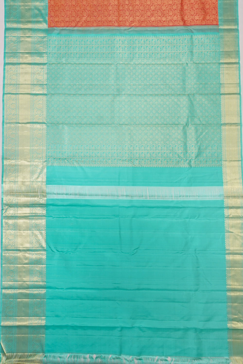 Taranga Kanchi Silk Brocade Red Saree