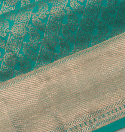 Taranga Kanchi Silk Teal Blue Saree