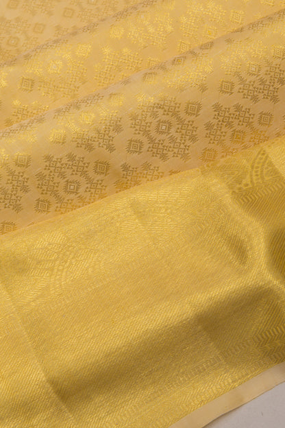 Taranga Kanchi Silk Tissue Cream Saree