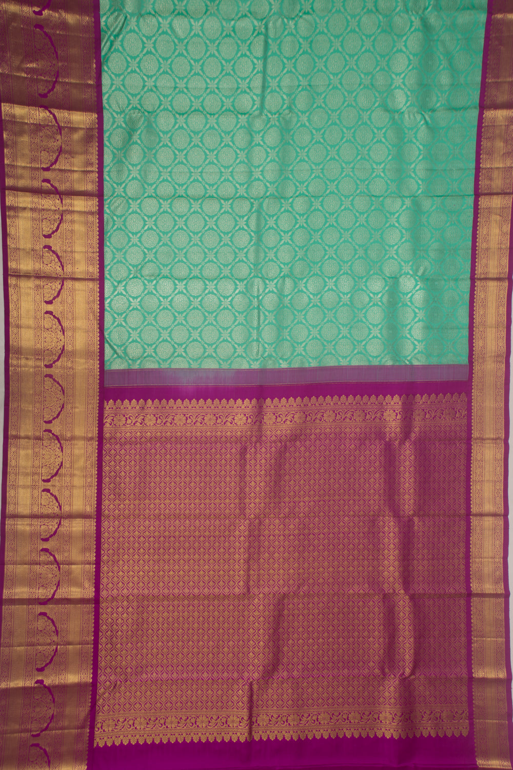 Taranga Kanchi Silk Tissue Sea Green Saree
