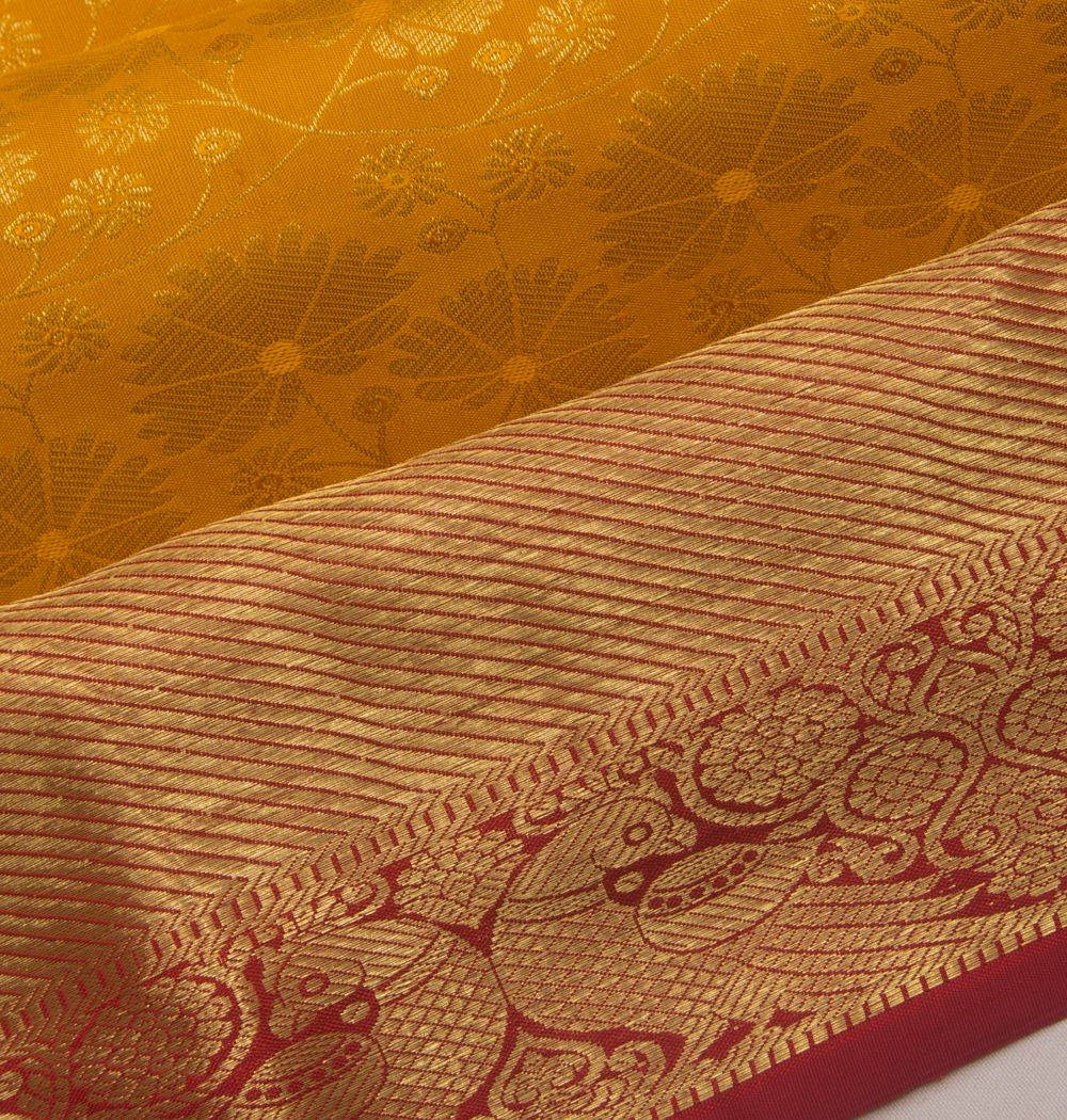 Taranga Kanchi Silk Mustard Yellow Saree