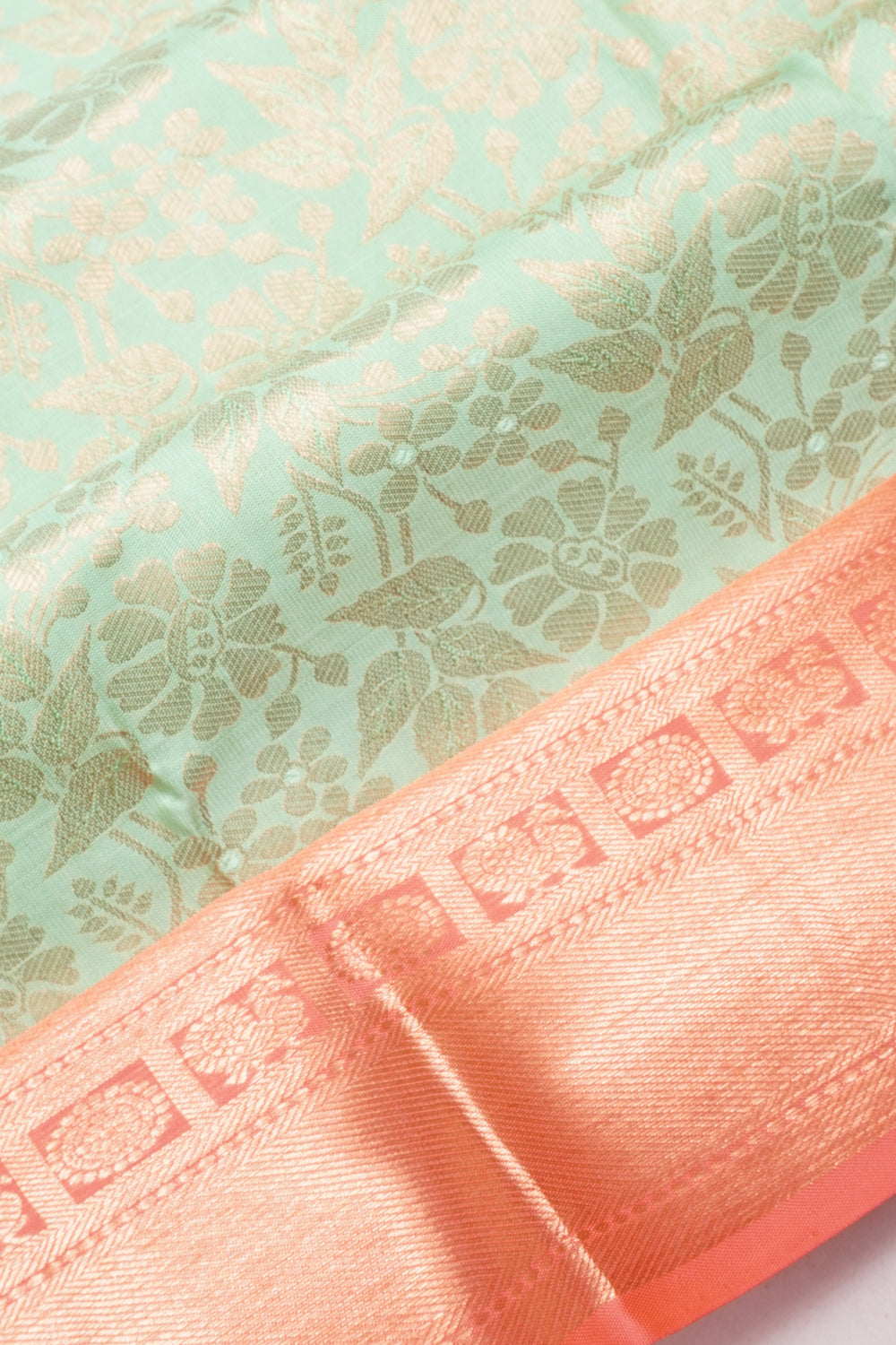 Taranga Kanchi Silk Brocade Pastel Green Saree