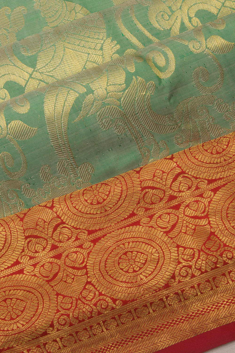 Taranga Kanchi Silk Pastel Green Saree