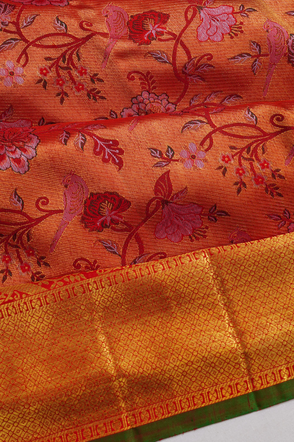 Kanchipuram Silk TIssue Brocade Red Saree
