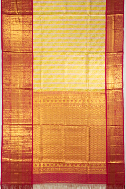 Kanchipuram Silk Tissue Brocade Multicolour Saree