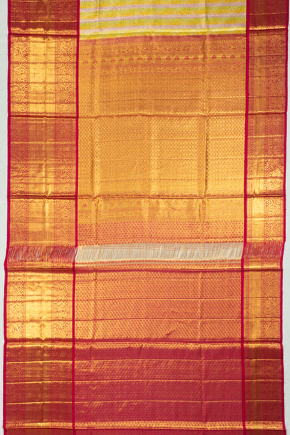 Kanchipuram Silk Tissue Brocade Multicolour Saree