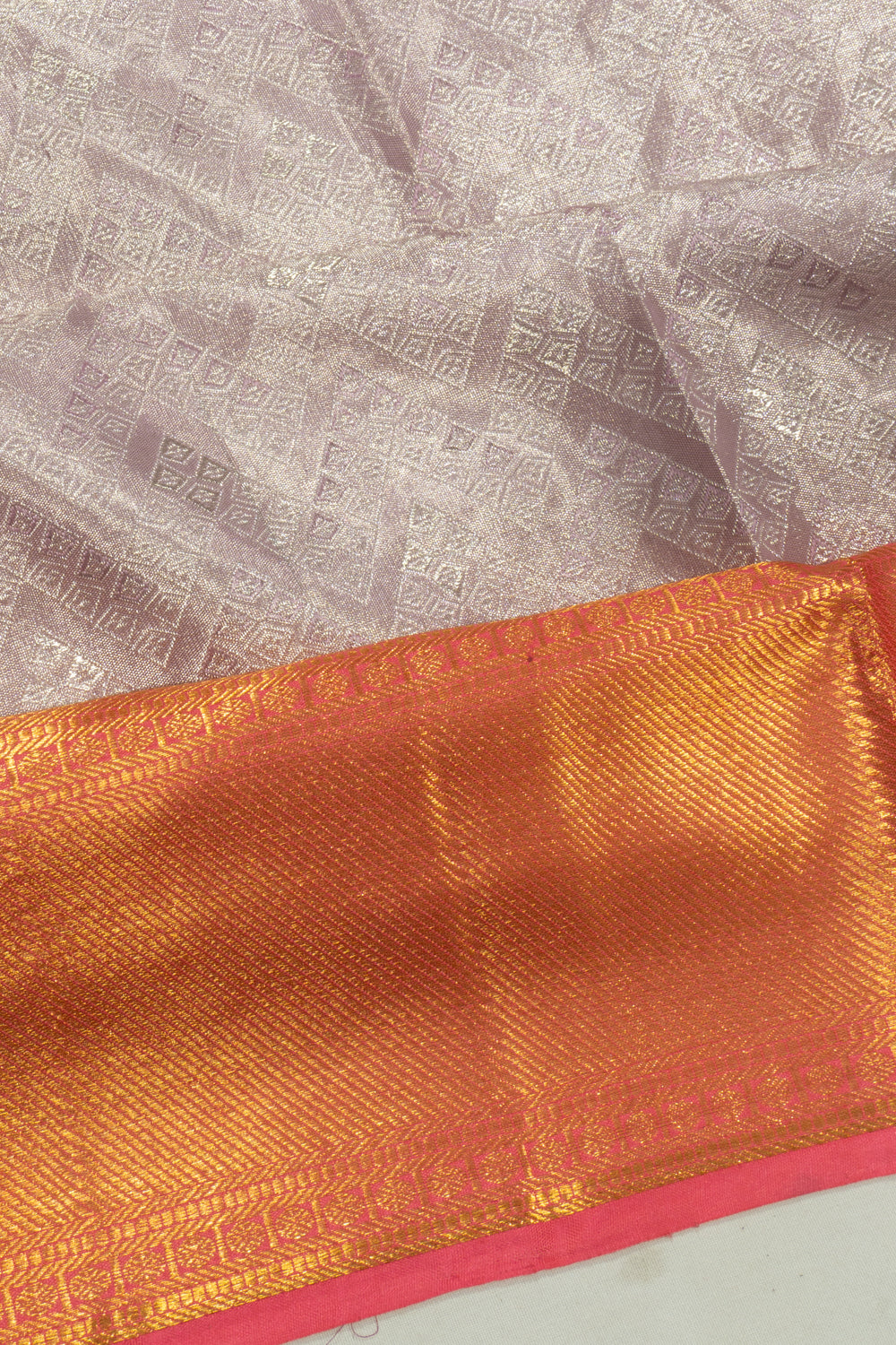 Kanchipuram Silk Tissue Brocade Lavender Saree