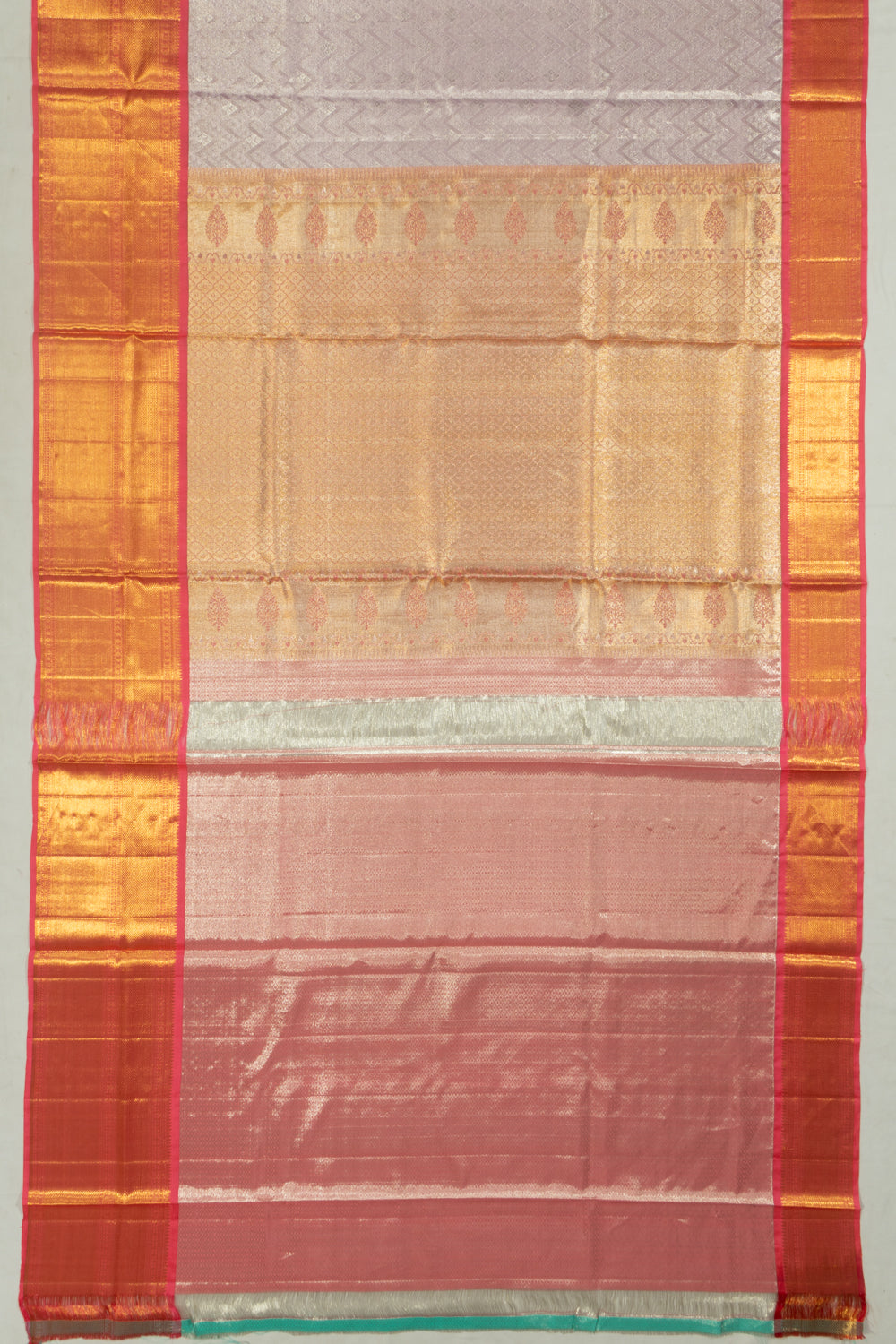 Kanchipuram Silk Tissue Brocade Lavender Saree