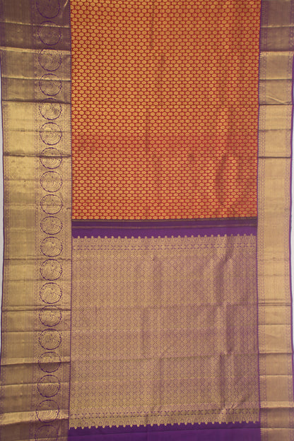 Kanchipuram Silk Brocade Maroon Saree