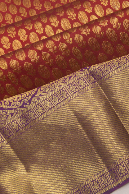Kanchipuram Silk Brocade Maroon Saree