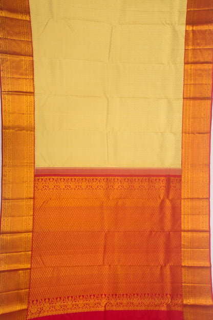 Kanchipuram Silk Brocade Lemon Yellow Saree