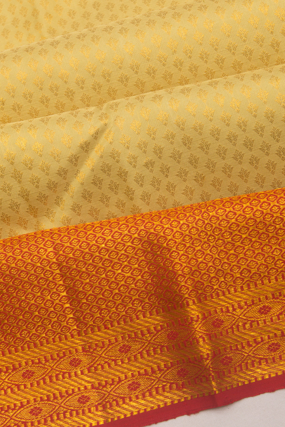 Kanchipuram Silk Brocade Lemon Yellow Saree