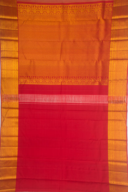 Kanchipuram Silk Brocade Lemon Yellow Saree