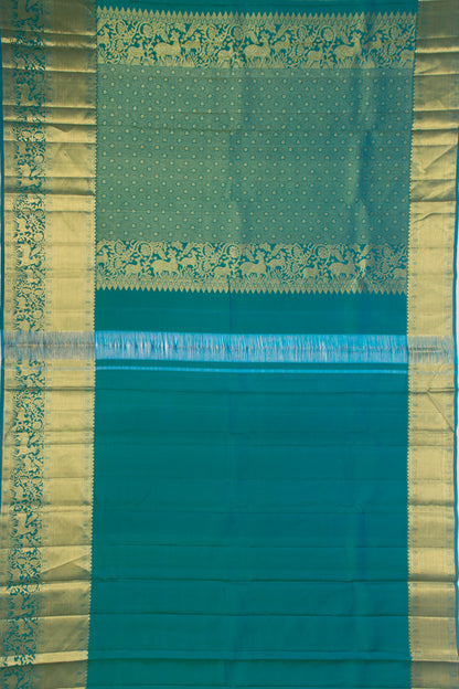 Kanchipuram Silk Brocade Sky Blue Saree