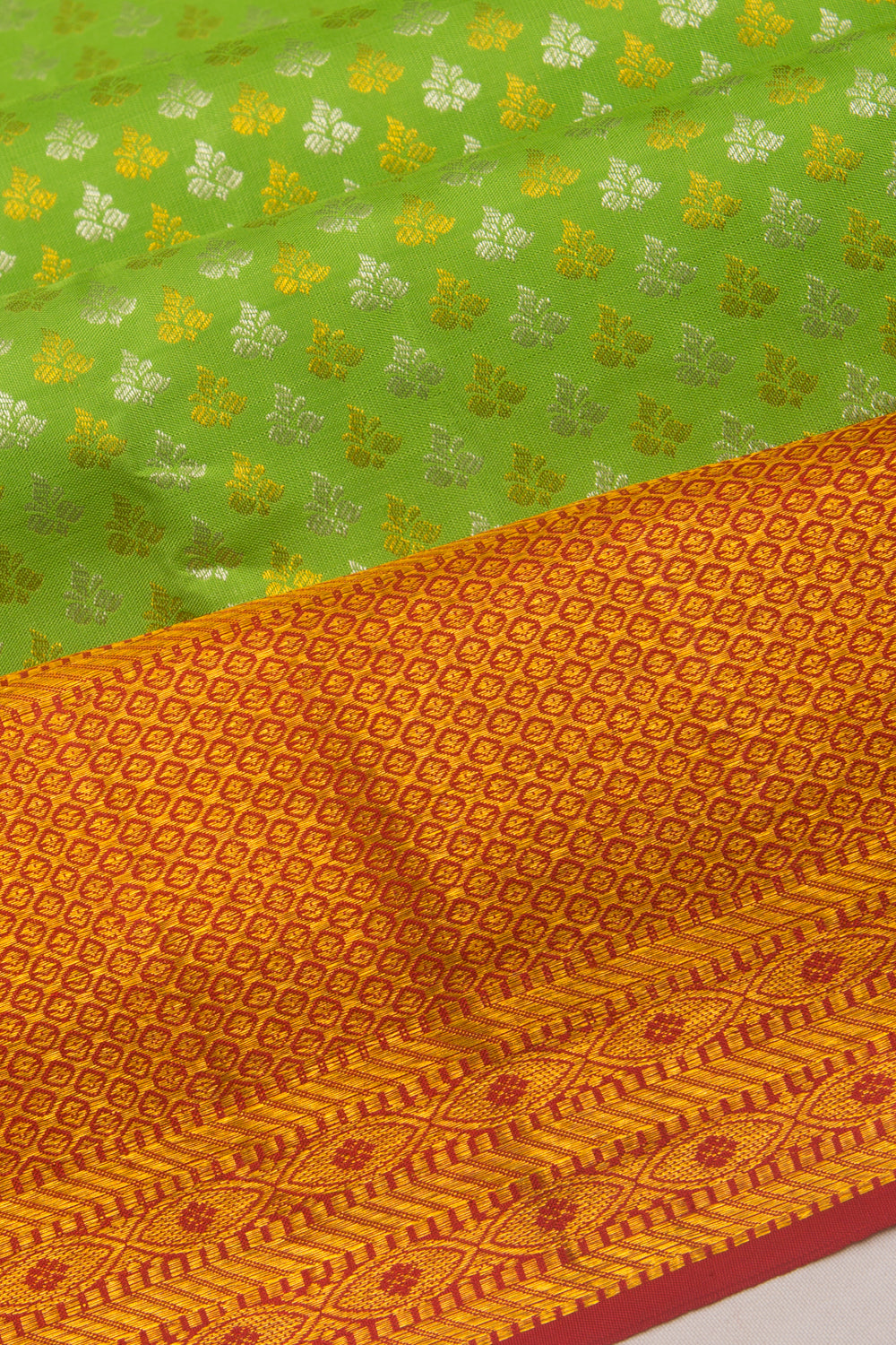 Kanchipuram Silk Brocade Green Saree