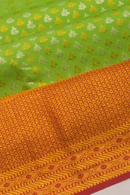 Kanchipuram Silk Brocade Green Saree