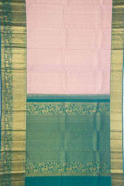 Kanchipuram Silk Brocade Pink Saree