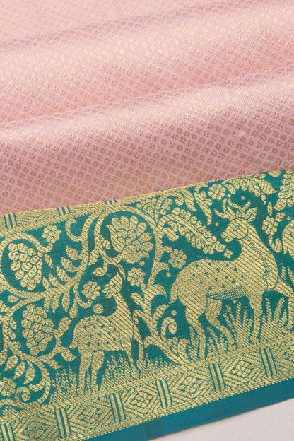 Kanchipuram Silk Brocade Pink Saree