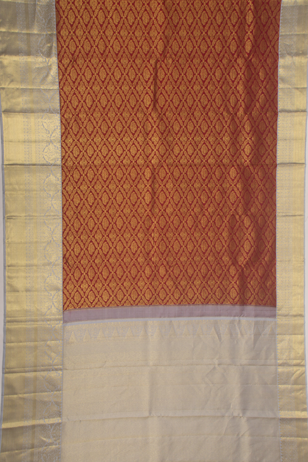 Kanchipuram Silk Brocade Maroon Saree