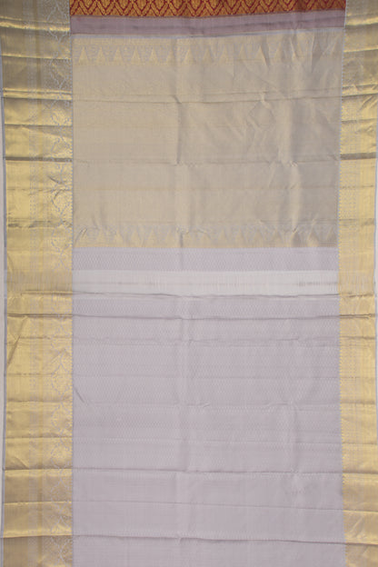 Kanchipuram Silk Brocade Maroon Saree