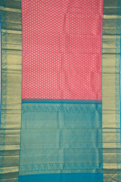 Kanchipuram Silk Brocade Pink Saree