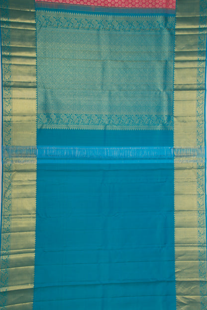 Kanchipuram Silk Brocade Pink Saree