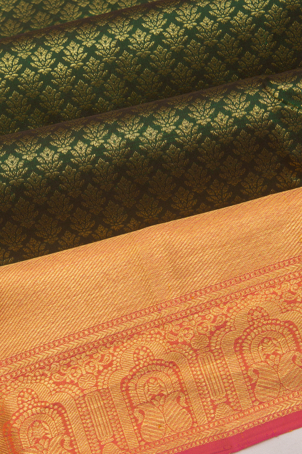 Kanchipuram Silk Brocade Green Saree