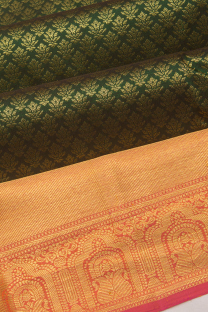 Kanchipuram Silk Brocade Green Saree