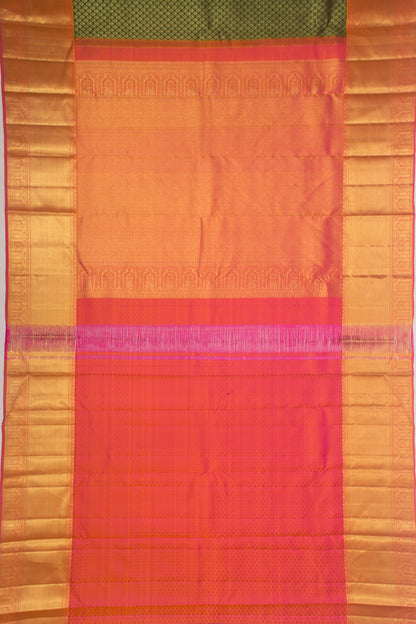 Kanchipuram Silk Brocade Green Saree