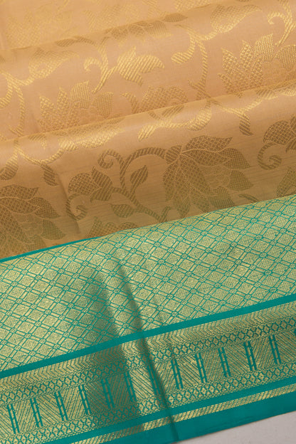 Kanchipuram Silk Jaal Cream Saree