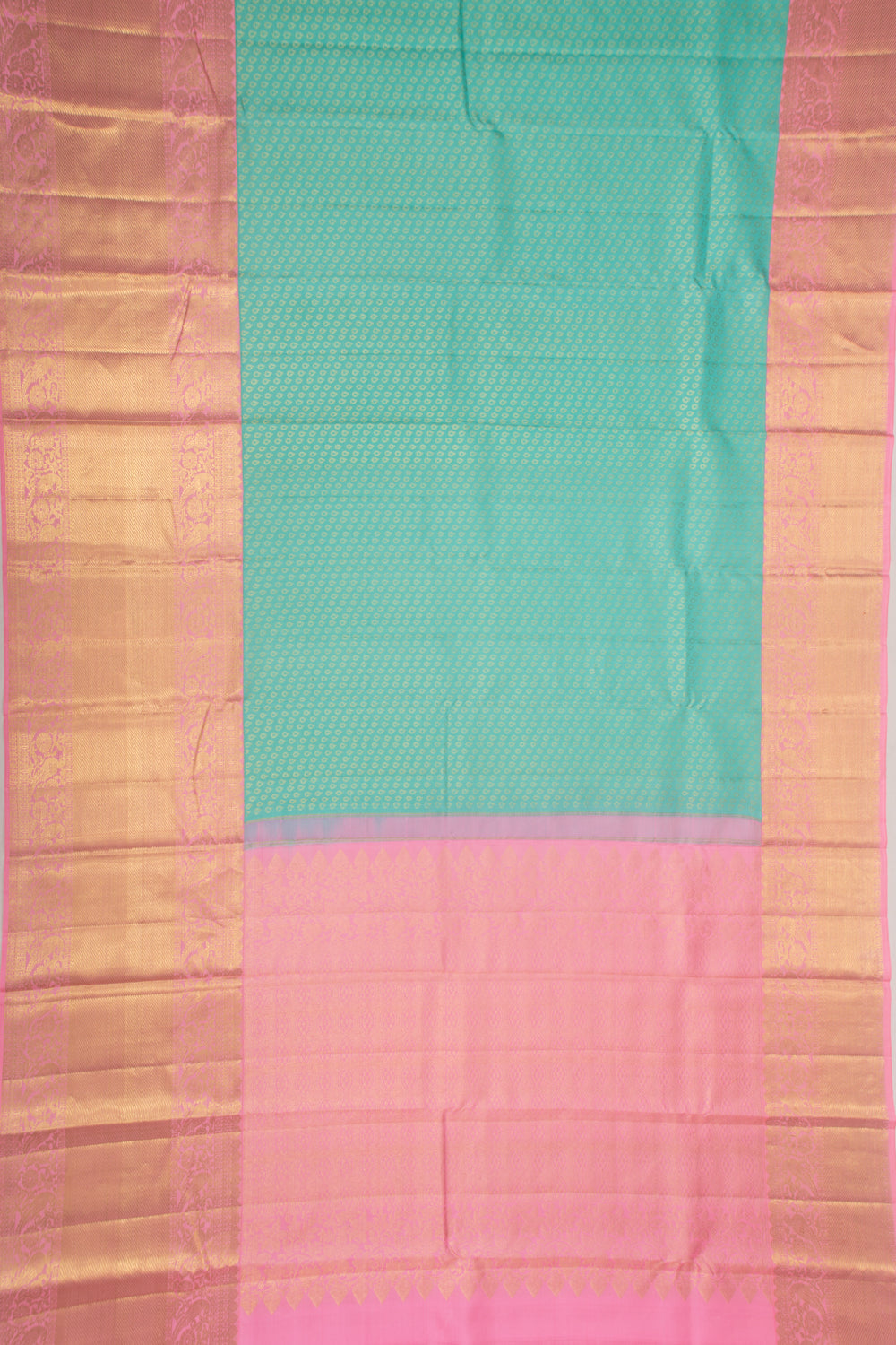 Kanchipuram Silk Brocade Pastel Blue Saree